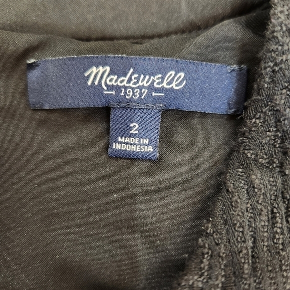 Madewell "Little Black" All Occasions Jaquard Textured Mini Dress, US Women's 2 - Picture 4 of 9